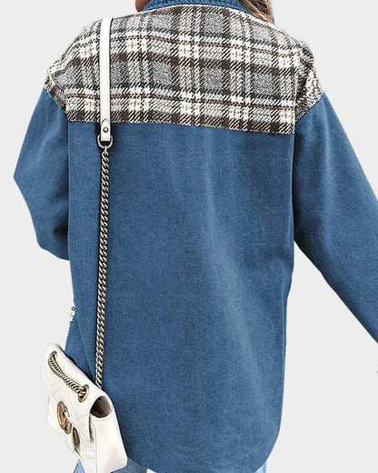 Hedda™ | Checked Denim Jacket
