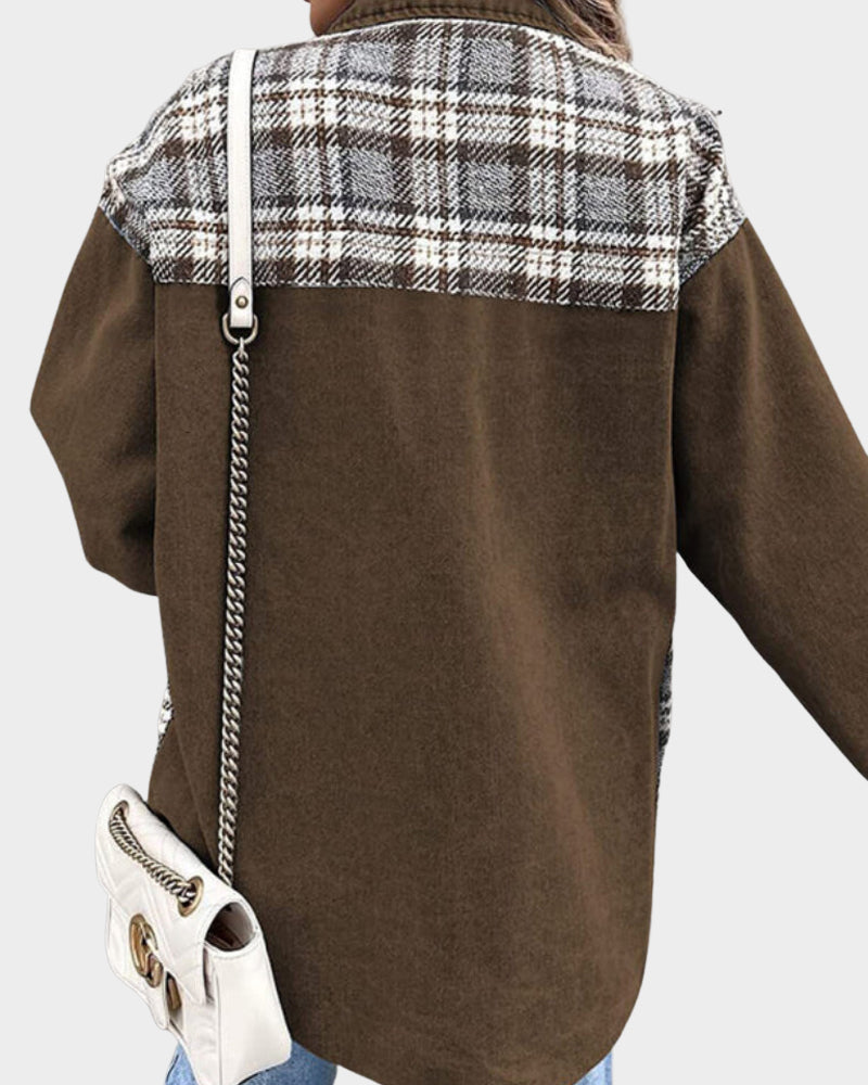 Hedda™ | Checked Denim Jacket