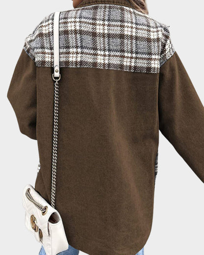 Hedda™ | Checked Denim Jacket